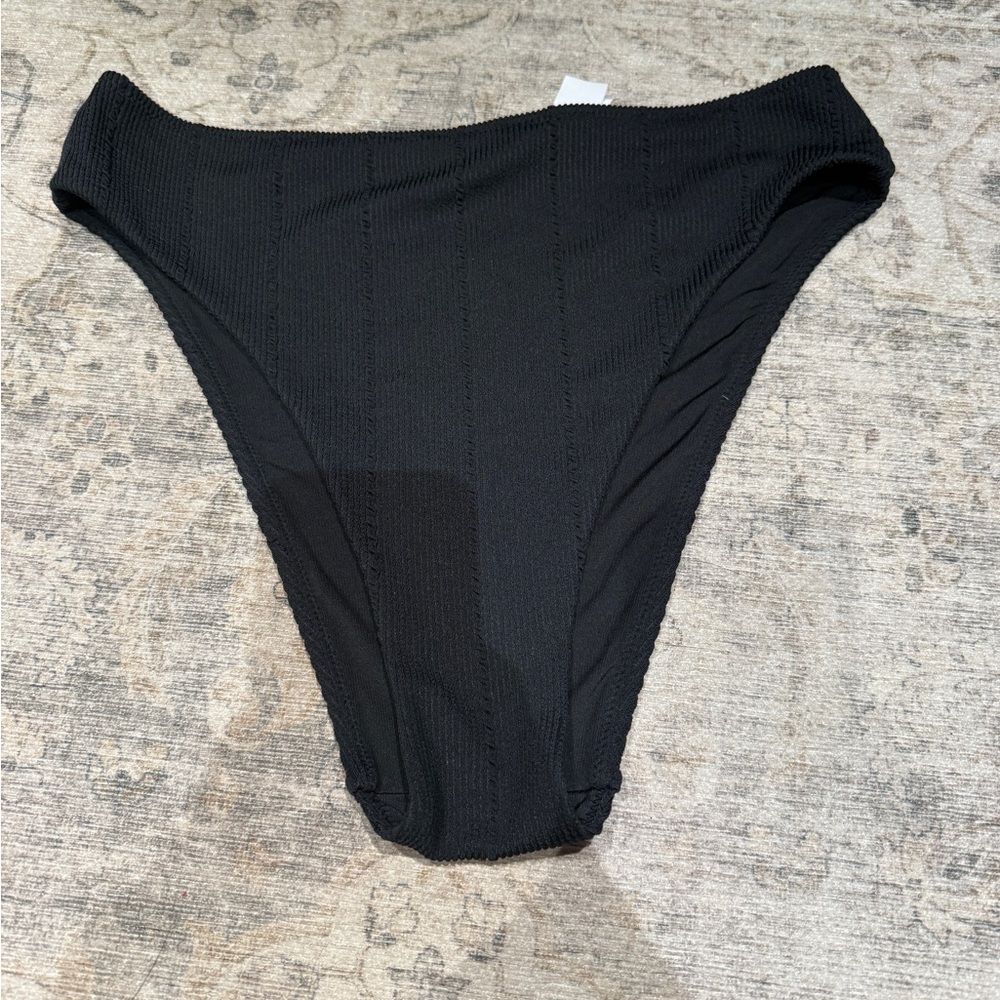 aerie Black High-Cut Cheeky Bikini Bottom